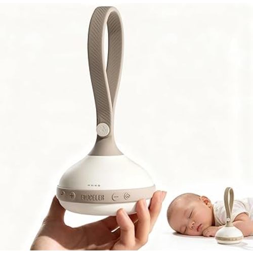 EVOCELER | Portable White Noise Sound Machine for Babies and Kids | Auto Cry Detection | 9 Soothing Sounds | Sleep Soother | Voice Recording | 15H Battery | Travel | Baby Registry Gift | Stroller Clip
