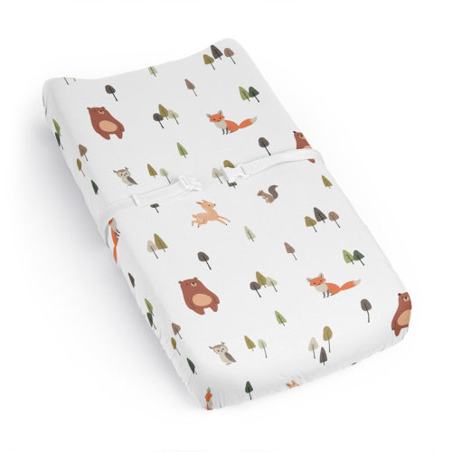 Sweet Jojo Designs Woodsy Pals Woodland Animal Pals Changing Pad Cover Sheet | Wayfair