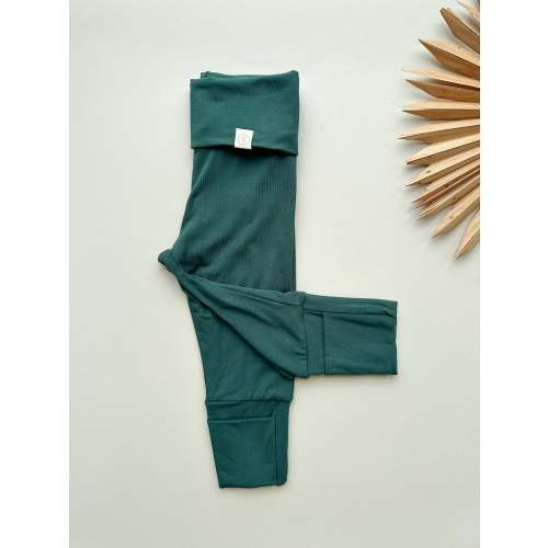 Fold-Over Footie Baby & Toddler Luxury Bamboo Leggings in Pine Green – Tenth & Pine