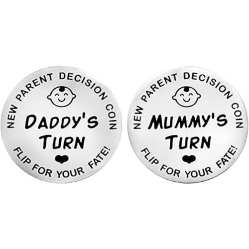Baby Shower Gifts Double Sided Decision Coins for New Mom&Dad,Funny New Baby Gifts New Mom Gifts New Parents Gifts for Couples,Postpartum Gifts for Mom New Mommy Essentials 1 Pc
