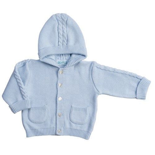 Hooded Button Down Cable Knit Cardigan