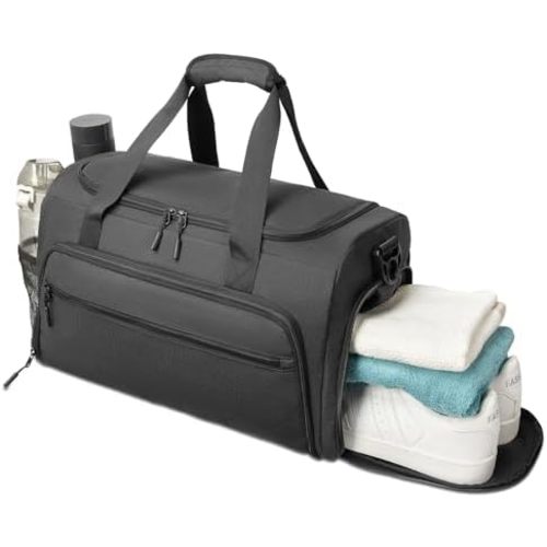 Gym Bag for Men Women, Small Fitness Workout Sports Bag with Wet Pocket & Shoes Compartment, Water Resistant Overnight Weekender Duffel Bag