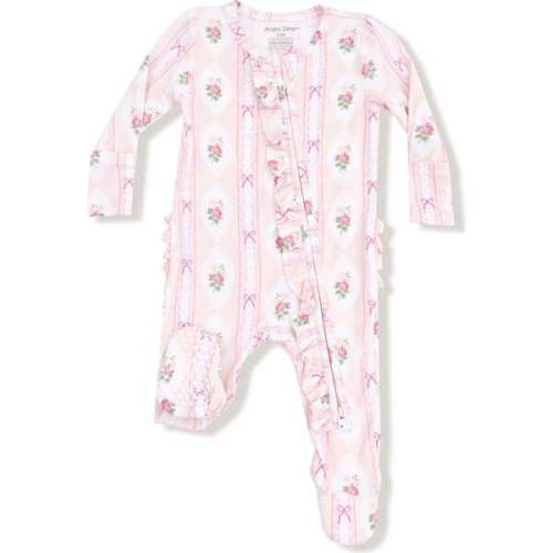 2 Way Ruffle Zipper Footie Ogee Lace Floral - Angel Dear | Maisonette