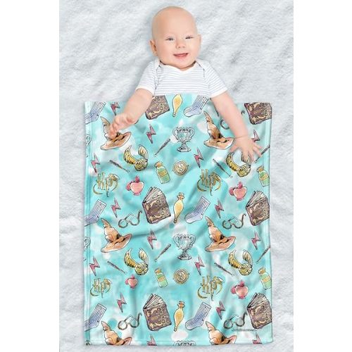 Harry Potter Lightweight Baby Blanket, 30"X40", Water Color Pattern Unisex for Infants Girls & Boys