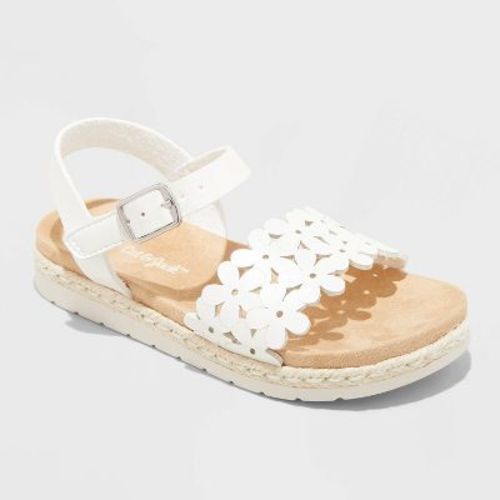 Toddler Maisie Cut-out Floral Footbed Sandals - Cat & Jackβ’ White 5t: Adjustable Hook And Loop Strap, Contoured Footbed