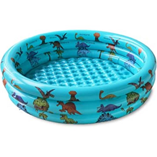 Dinosaur Inflatable Pool for Kids, Dino Kiddie Swimming Pool - 57”x15”