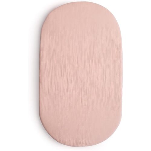 mushie Stretchy & Soft Bassinet Crib Sheet | Fitted 16" x 30" (Blush)