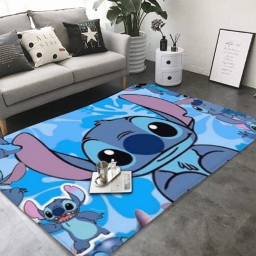 Stitch Cartoon Flannel Printed Carpet Floor Mats Suitable for Bedroom, Living Room, Outdoor Study, Decorative Floor Mats Carpet 39.37"×59.09"