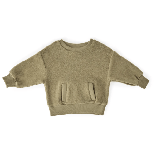 Teddy Fleece Dropped Shoulder Sweatshirt