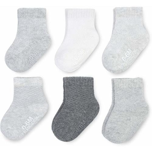 Baby 6-Pack All Weather Crew-Length Socks, Mesh & Thermal Stretch - Unisex, Girls, Boys