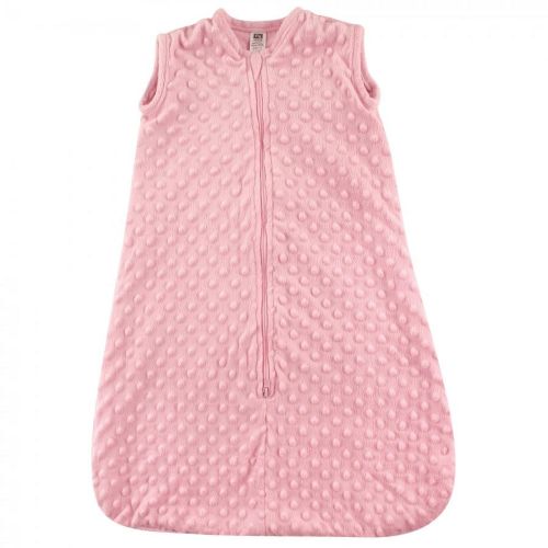Hudson Baby Infant Girl Plush Sleeping Bag, Sack, Blanket, Light Pink Dot Mink, 0-6 Months