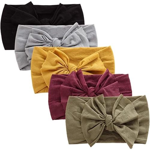 DRESHOW BQUBO Baby Nylon Headbands Hairbands Hair Bow for Girls Newborn Infant Toddlers Hair Accessories