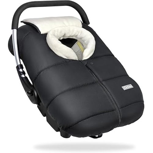 Orzbow Winter Carseat Cover for Baby, Baby Car Seat Cover for Boys & Girls, Coral Fleece Infant Car Seat Covers with Collar for Cold Weather, Waterproof, Newborn Essentials Must Have for Winter, Black