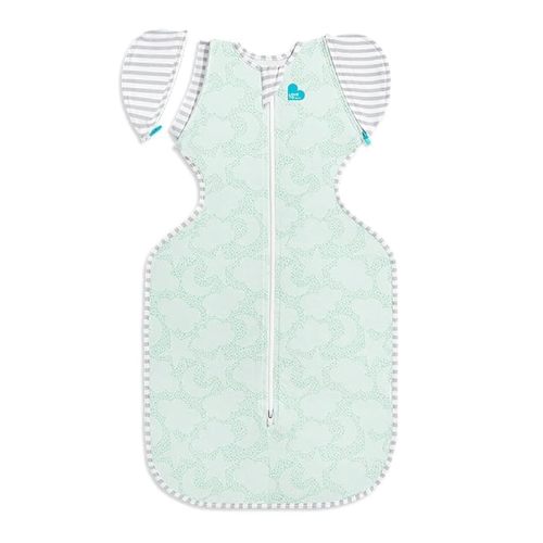 Love to Dream Transition Bag Organic 1.0 TOG, Celestial Dot Mint, Large, 19-24 lbs., Patented Zip-Off Wings, Gently Help Baby Safely Transition from Being swaddled to arms Free Before Rolling Over