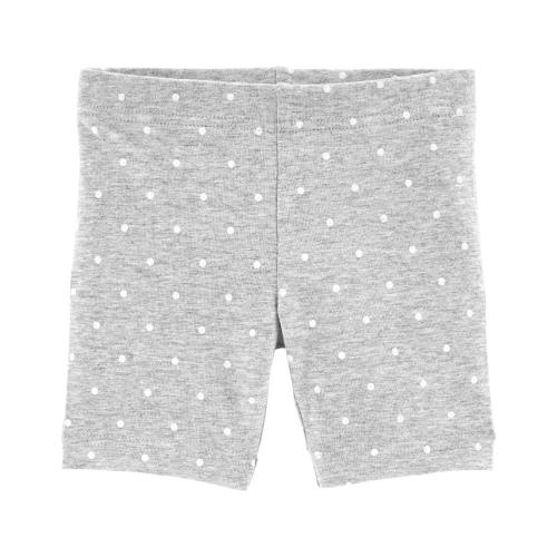 Toddler Polka Dot Bike Shorts - Style,Grey
