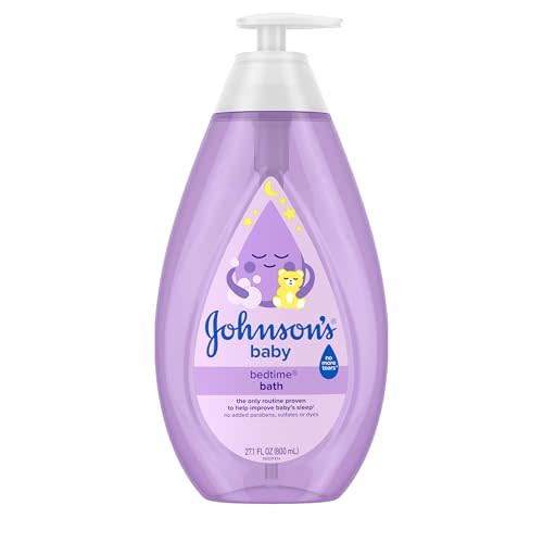 Johnson's Bedtime Baby Bath with Soothing NaturalCalm Aromas, Hypoallergenic & Tear-Free Liquid Baby Bath Formula, No Parabens, Sulfates, Dyes, or Phthalates, 27.1 fl. oz