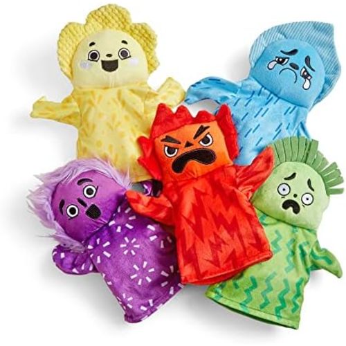 hand2mind Feelings Family Hand Puppets, Hand Puppets for Kids, Social Skills Activities, Mindfulness for Kids, Social Emotional Learning Activities, Sensory Play Therapy Toys for Counselors (Set of 5)