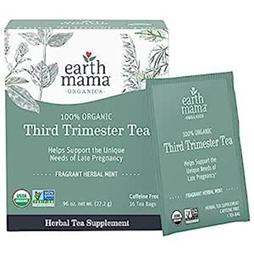 Earth Mama Organic Third Trimester Tea Bags | 100% USDA Organic Herbal Tea for Late Pregnancy Comfort + Childbirth Preparation, 16 Teabags Per Box : Grocery Tea Sampler : Grocery & Gourmet Food
