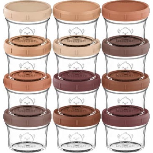 12-Pack Prep Jars Baby Food Storage Glass Containers
