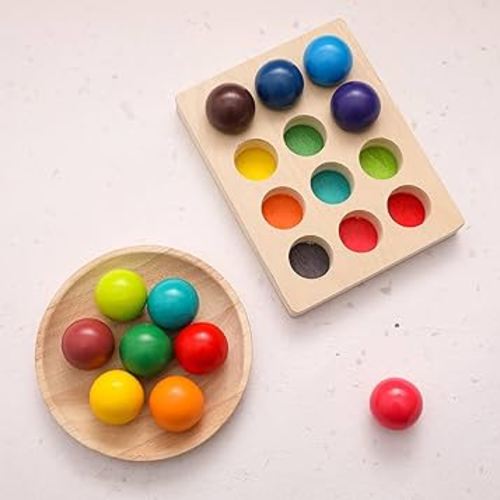 BESTAMTOY 36 PCS Wooden Sorting Stacking Rocks Stones,Sensory Toddler Toys  Learning Montessori Toys, Building Blocks Game for Kids 1 2 3 4 5 6 Years