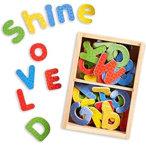 Melissa & Doug Disney Mickey and Friends Wooden Alphabet Magnets - 52 Uppercase and Lowercase Letters