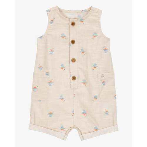 Baby Boy Button-Front Sunset Print Sleeveless Romper - Tan - Carter's | Carter's