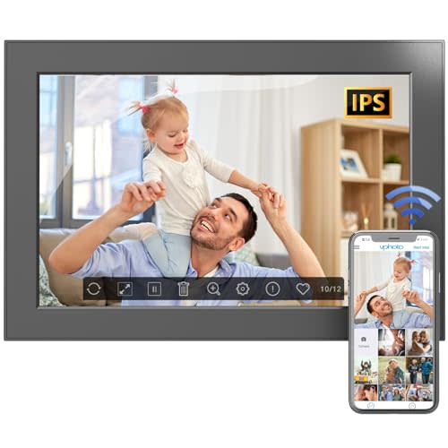 10.1-Inch Digital Picture Frame WiFi Digital Photo Frame - Smart Photo Frame with Slideshow, IPS Touch Screen, Auto-Rotate, Share Photos and Videos via VPhoto APP, Gifts for Family and Friends