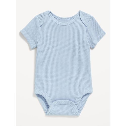 Unisex Short-Sleeve Waffle-Knit Bodysuit for Baby