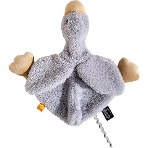 Helga The Goose, Pacifier Holder, Security Blanket Lovey, Infant Stuffed Toy, 9.8 Inches (Pack of 1) (Sky Grey)
