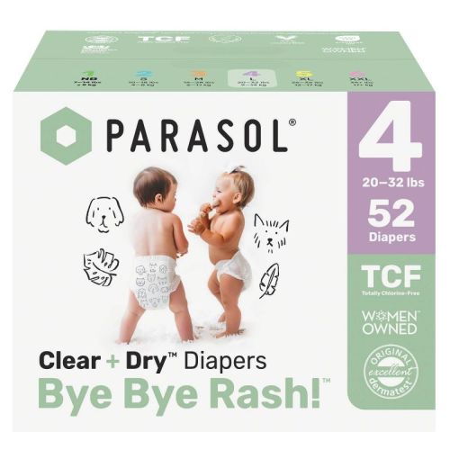 Parasol Clear+dry Natural Disposable Diapers - Size 1 - 88ct