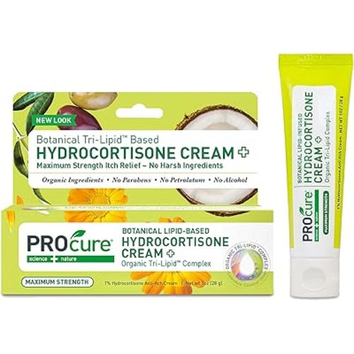PROcure Maximum Strength Hydrocortisone Cream – 1% Hydrocortisone with Organic Calendula, Coconut Oil & Olive Oil – Itch, Rash & Redness Relief