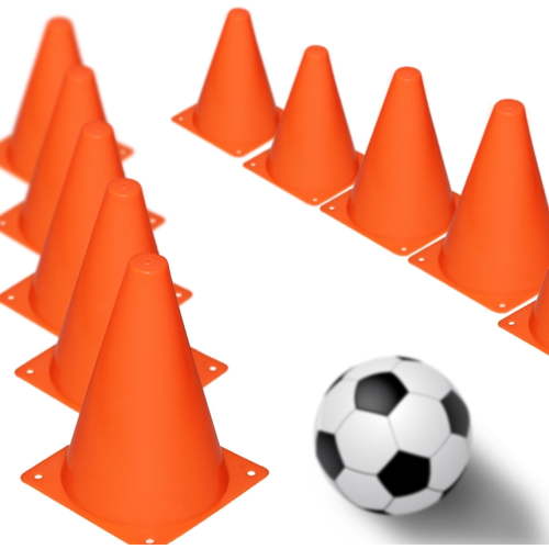 12Pcs Plastic Training Cones, Durable Traffic Cone Play Field Marker Cone for Safety, Agility Training 7 Inch Orange