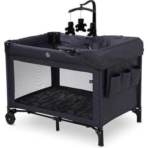 Delta Children babyGap Deluxe Play Yard, Black Camo