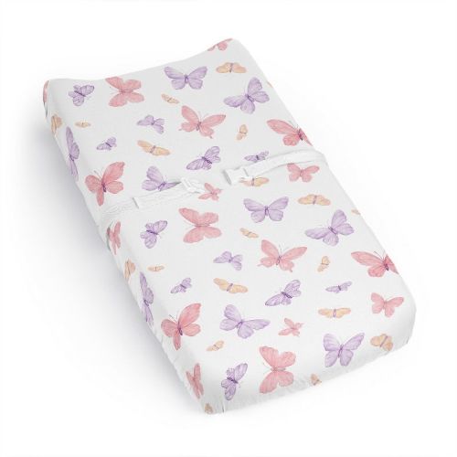 Sweet Jojo Designs Girl Changing Pad Sheet Butterfly Pink and Purple