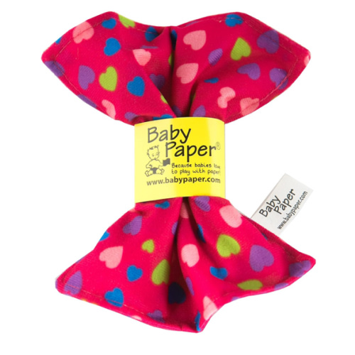 Baby Paper Crinkly Baby Toy, Pink Hearts