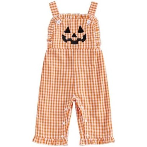 Baby Girl Halloween Outfit Toddler Ghost Romper Sleeveless One Piece Jumpsuit Infant Fall Clothe Suspender Pants