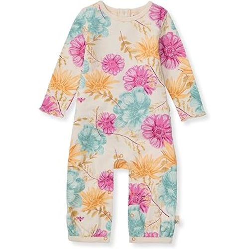 Burt's Bees Baby Baby Girls Romper - 100% Organic Cotton, One-Piece Shortall Girl Outfit for Sizes Newborn to 24 Months