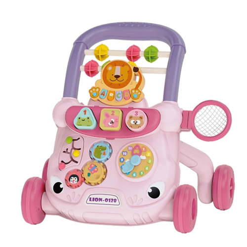 Auto Beyond Baby Walker, Toddler Walker Stroller, Sit-to-stand Walker, Babay Activity Toys, 6-18 Months Girl Walker (Pink Lion)