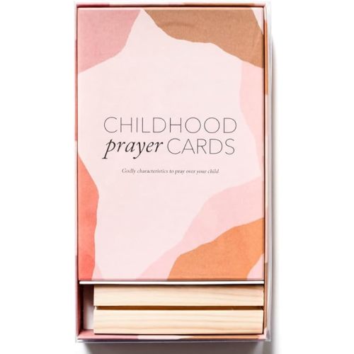 DUNCAN & STONE PAPER CO. Childhood Christian Prayer Cards - 40 Bible Verse Cards w/Stand for Display - Bible Scripture Cards - Memory Bible Flash Cards for Kids & Family