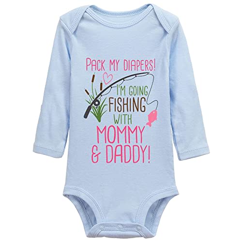 YCICIVDee Pack My Diapers Im Going Fishing With Mommy And Daddy Baby Newborn Organic Bodysuit