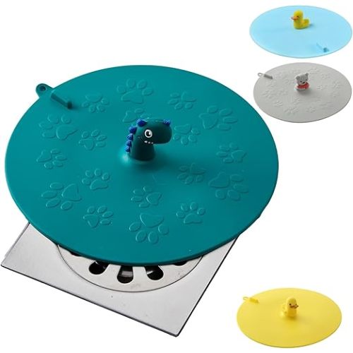MAOYONG Bathtub Drain Cover Tub Stopper-Cute Silicone Floor Drain Cover for Bathroom, Bath Tub Drain Plug for Shower Floor, Kitchen Sink Drain Stoppers - Green Dinosaur