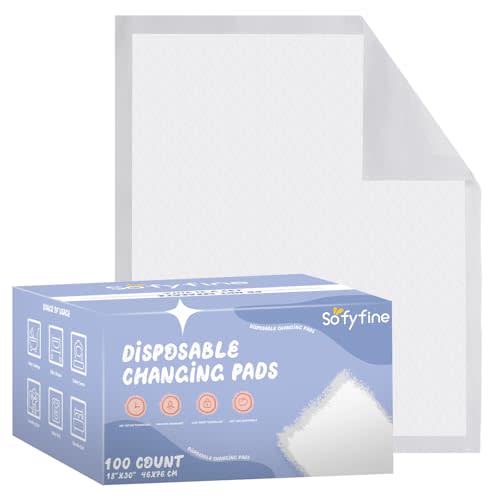 Large Thicken Disposable Changing Pads for Baby 18" x 30"Portable Changing Diaper Liners for Mess Free Travel, Leakproof Incontinence Bed Pads,Waterproof Table Protector Mat, Toddler Pee Pads