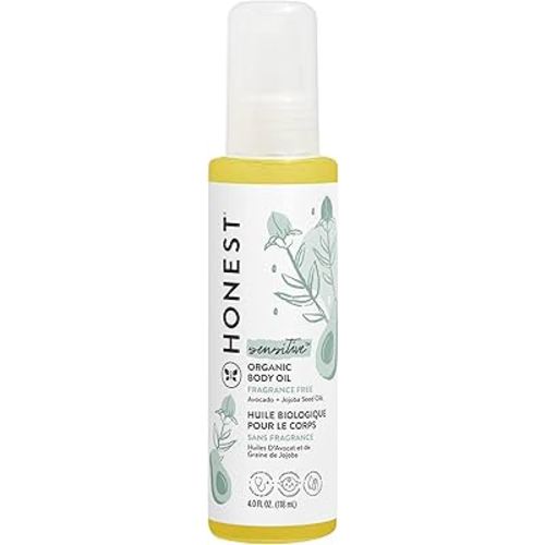The Honest Company Organic Body Oil | Gentle for Baby | Fragrance Free, Plant-Based, Hypoallergenic | 4.0 fl oz