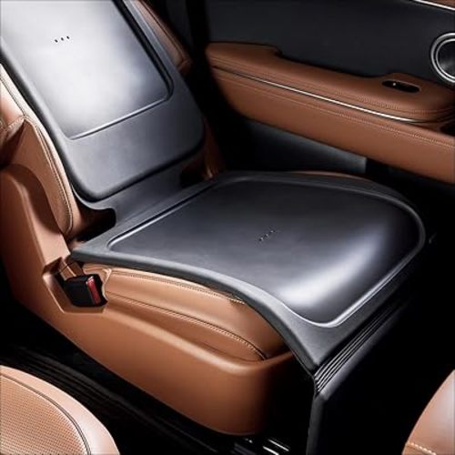 Siliguard Car Seat Protector for Leather Seats - No Indentation & Non-Slip Grip, Waterproof Seat Cover, Ultra-Thin Silicone Carseat Mat is LATCH Compatible for Baby, Child & Toddler Car Seats (Black)