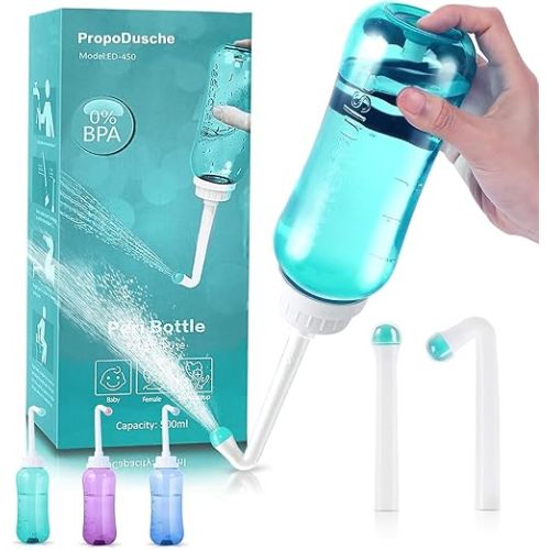 Peri Bottle for Postpartum Travel Bidet - Perineal Care,Portable Travel Squeeze Bottle Bidet for Women Personal Hygiene Cleaning,2 Tubes for Baby Mom After Birth Cleansing and Recovery 16.9OZ(Green)