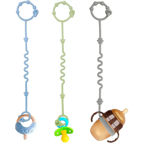 Toy Safety Straps, Toy Bungee Cords Baby, 3 Pack Stroller Straps Adjustable Baby Teether Toy Straps, Sippy Cup Holder Straps for Strollers, Applies to Teether Toy, Stroller Accessories.