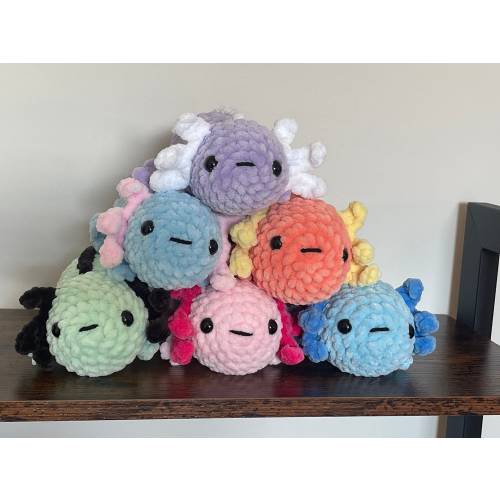 Crochet Axolotl, Cute, Sea Creature, Funky, Handmade, Amigurumi