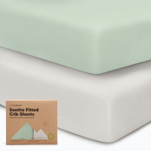KeaBabies 2pk Soothe Fitted Crib Sheets Neutral, Organic Baby Crib Sheets, Fits Standard Nursery Baby Mattress (Cove)