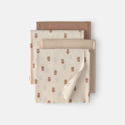 Baby 4-Pack Bear Receiving Blankets - Brown/Ivory | Carter’s Oshkosh Canada