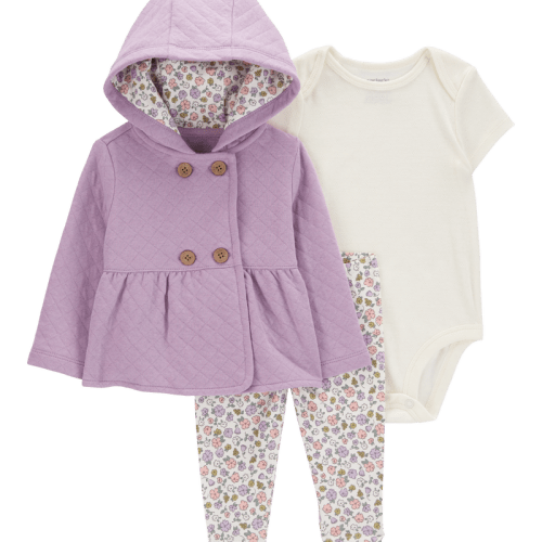 Purple Baby 3-Piece Floral Little Jacket Set | Carter’s Oshkosh Canada